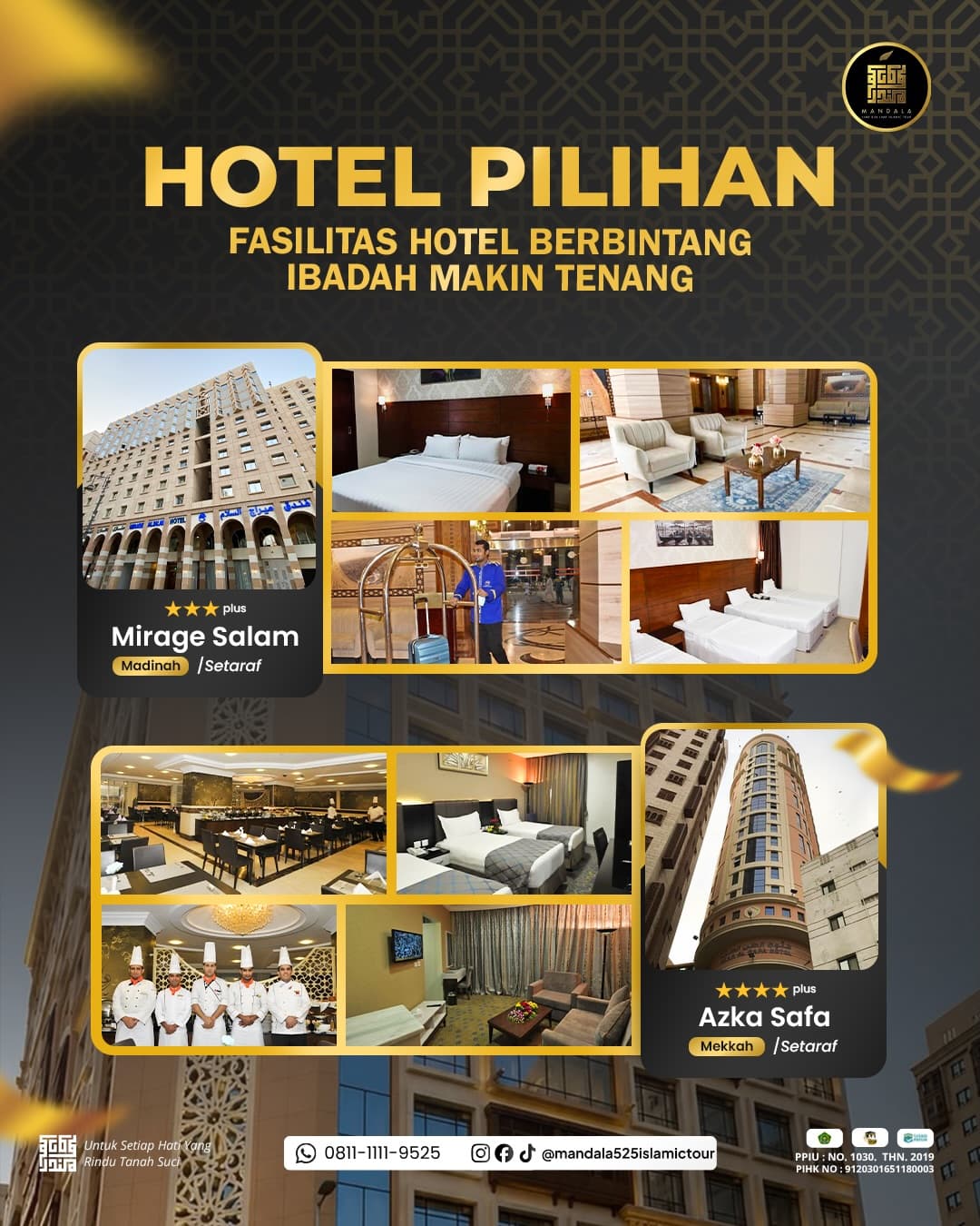 Brosur asli hotel pilihan Mandala: Mirage Salam dan Azka Safa