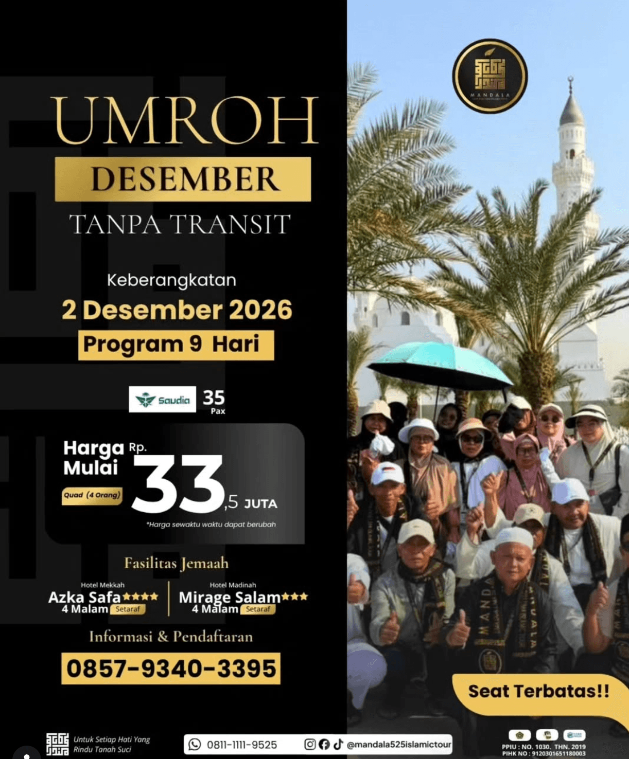 Materi asli Umroh Desember, keberangkatan 2 Desember 2026