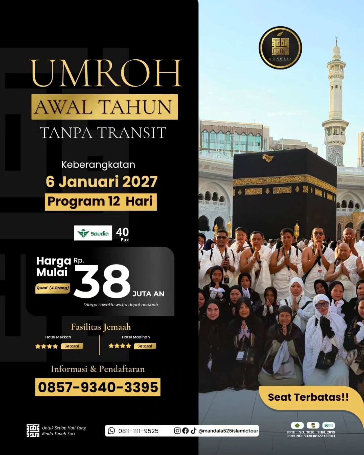 Materi asli Umroh Awal Tahun, keberangkatan 6 Januari 2027