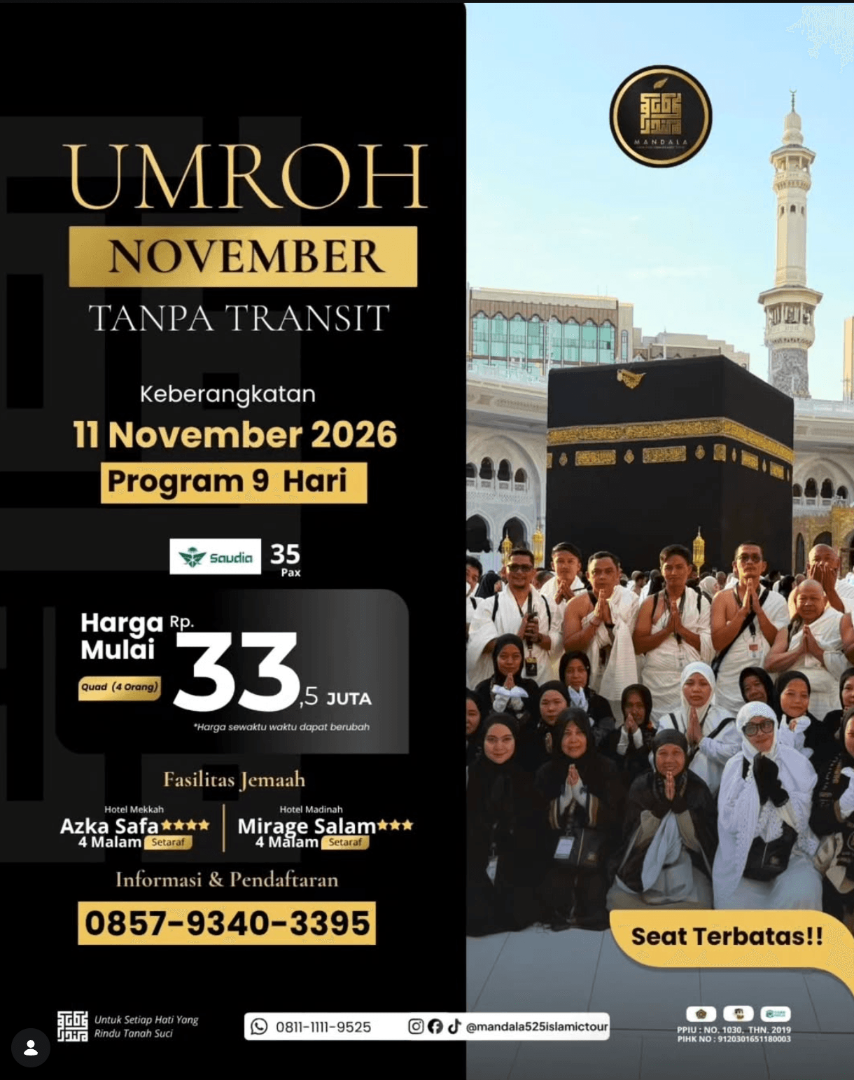 Materi asli Umroh November, keberangkatan 11 November 2026